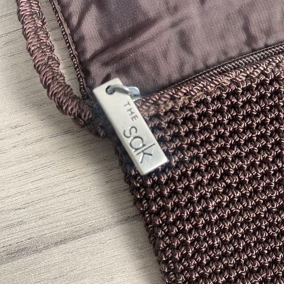 The Sak | The Costa Mesa Crossbody Crochet Flap Purse Chocolate Brown Handmade - Picture 4 of 7